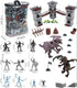 Medieval Castle Knight Toy Soldier Figures - DIY Castle Building Toy with 2 Dragons, 2 Bridges, and Storage Bag