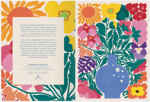 Galison Zodiac Flowers 1000 Piece Puzzle Featuring Artistic Flowers with Zodiac Signs