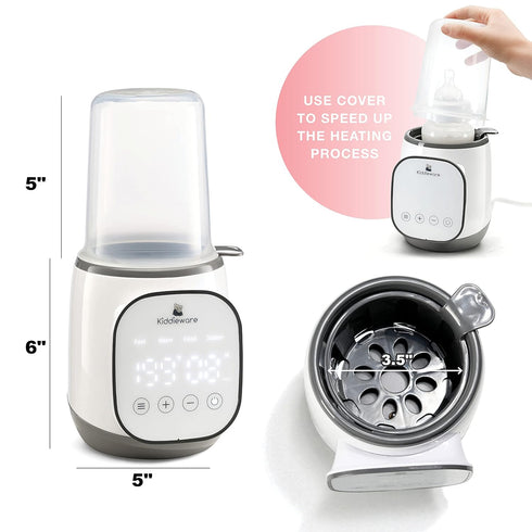 5-in-1 Baby Bottle Warmer for Breastmilk - Feeding Bottle Warmers for all Bottles, Food Jars, and Breastmilk Bags