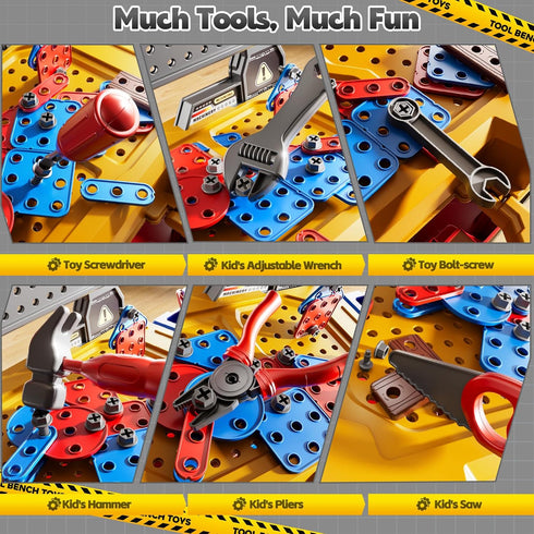 2 1 Set 3-5, 145 Toolbox 3 4 5 6 in Workbench Tools Toys with Sound for Toddlers Aged PCS Educational Construction