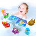 Staroud Bag(9 Packs) Color Changing No Hole Bath Toys for Toddlers Kids, Water Table Toys Rubber Animal with Bath Book