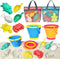 Collapsible Beach Toys for Kids Toddlers, Collapsible Sand Buckets Shovels Set with