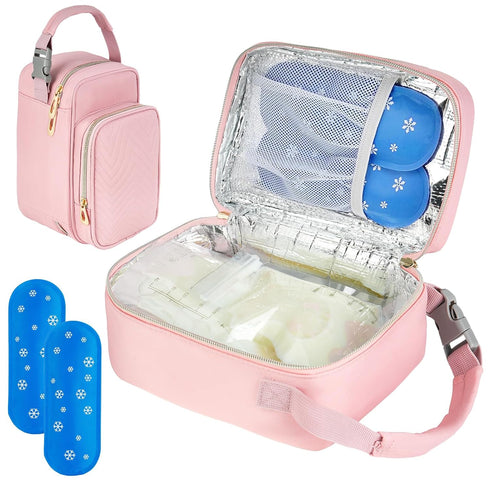 ZIOZERTT Breastmilk Cooler Travel bag with Ice Pack,Portable Breastmilk Cooler Bag with Buckle