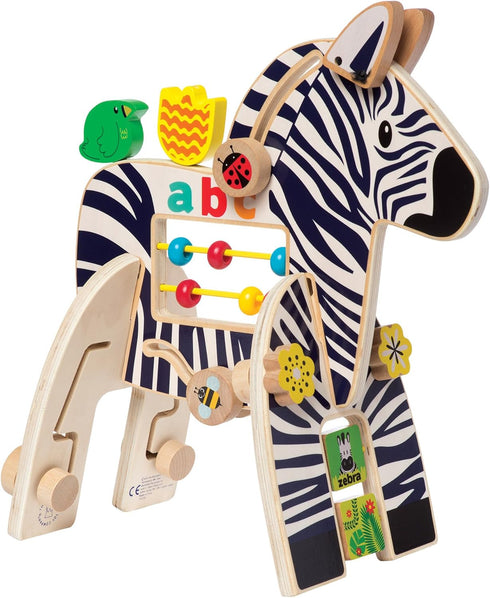 Manhattan Toy Safari Zebra Wooden Toddler Activity Toy