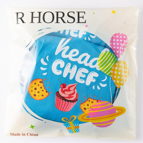 Set 4Pcs R HORSE Adult Kid Apron and Chef Hat - Parent Child Adjustable Kitchen Apron Hat Kid Role Play Chef Toy