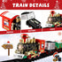 Set 47.2" 4 Set Toyvian Christmas Railway Train with Railway Track & Cars Lights and Sounds Railway,Battery Operated