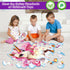 45pcs Shimmery Unicorn Shaped Jumbo Jigsaw Floor Puzzles for Kids Ages 3-5, Birthday Gift (28'' x 33'')