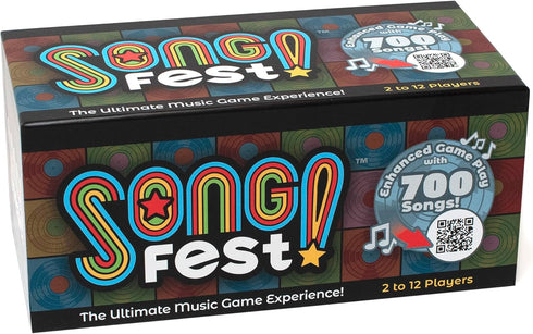 SongFest! Music Trivia Party Game - QR Codes Provide Audio Hints for 5 Decades of Music Memories
