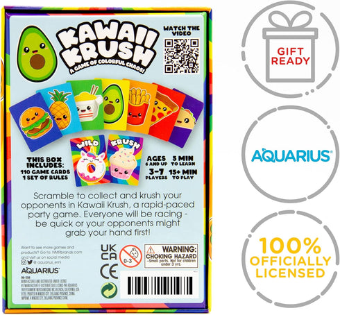 AQUARIUS Kawaii Krush Card Game, Fun Family Party Game for Kids, Teens & Adults, 2 to 7 Players Ages 6 & Up