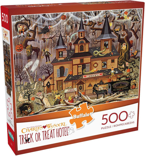 Buffalo Games - Charles Wysocki - Trick or Treat Hotel - 500 Piece Jigsaw Puzzle for Family Fun