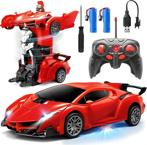 Gikimooy Transform Remote Control Car, Transform Robot Toys for Boys 3-8 Years Old,
