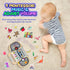 Ansee 2 Busy Board Montessori Toys for Toddlers, Wooden Sensory Toys with LED Light, Switches, Music, Labyrinth, Adjust