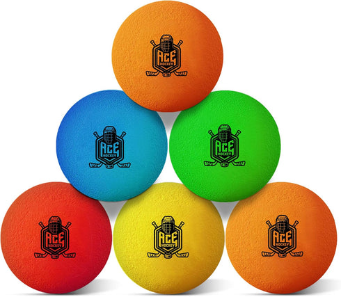 Mini Hockey Balls - 6 Soft Foam Balls for Knee and Floor Hockey - 2" Indoor Mini Hockey Balls