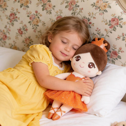 14 Inches Gloveleya Baby Girl Gifts Dolls Soft Plush Toy Ballet Girl Doll Orange with Gift Box