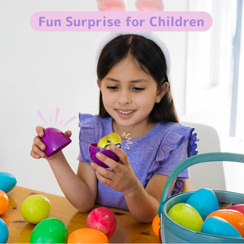 PREXTEX 12-Pack Stuffed Easter Eggs with Mini Pull-Back Toy Car - Easter Basket Stuffers for Kids