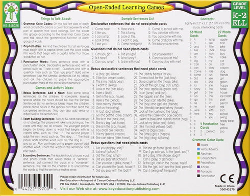 Key Education 86-Piece Sentence Building Toys for Kids, Speech Therapy Activities for Kindergarten, Ages 5+