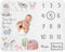 Sweet Jojo Designs Farm Animals Boy or Girl Milestone Blanket Monthly Newborn