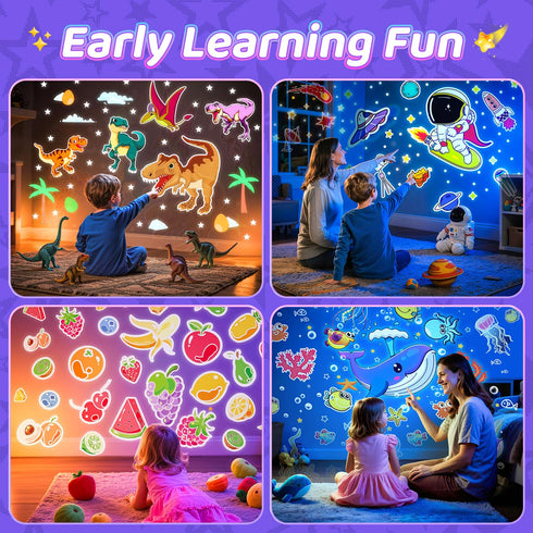 15 One Fire Dinosaur Night Light Projector, with Films & Bluetooth Music and Remote-Controlled Dino Night Light