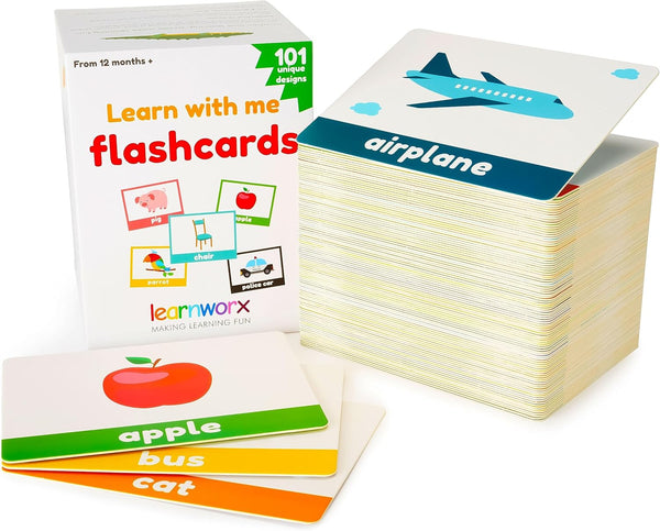 LearnWorx 101 Baby Flash Cards for Toddlers 1-3 | Award Winning First