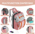 RECALLA Backpack Diaper Bag with Changing Station, Large Diaper Bag, Multifunctional Diaper Bag, Baby Bag, PinkGray