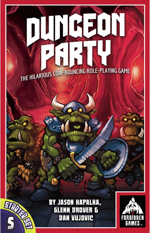 Dungeon Party - Starter Pack: Forbidden Games, Coin Bouncing Role-Playing Card Game, Ages 10+, 1-6 Players