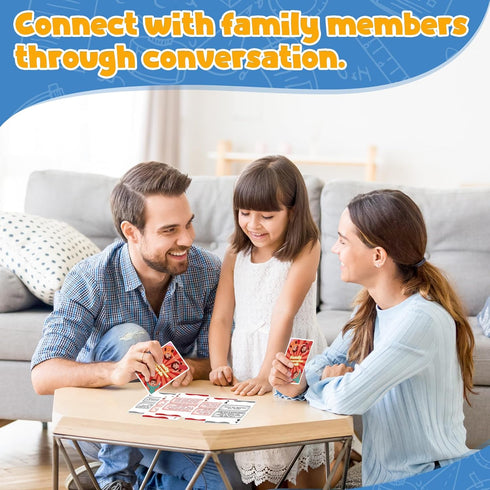 Family Conversation Cards, Conversation Starter Cards, Playing Question Card Games for Families, Family Board Games, Dinner Table & Road Travel Activities for Kids, Teens and Adults
