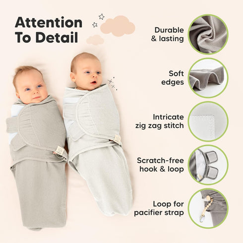 3-Pack 0-3 Organic Swaddles for Newborns, Baby Sleep Sacks Months - Baby Swaddle Wrap, Newborn Wearable Blanket, Infant
