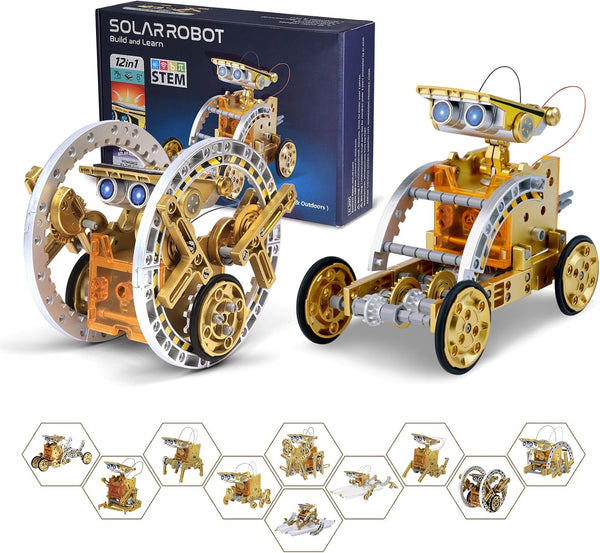 RAESOOT STEM Toys for Kids Age 8-13, 12-in-1 Solar Robot Building Science