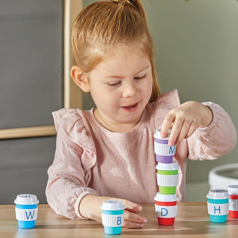 Learning Resources Alphabet Coffee Cups - ABC Toys, Phonics Practice, Reading Readiness, Language Development, Letter