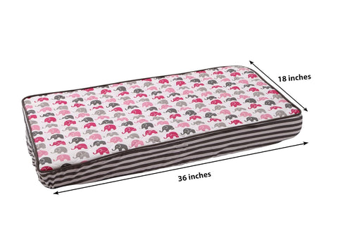 Bacati - Elephants Pink/Grey Mini Changing Pad Cover