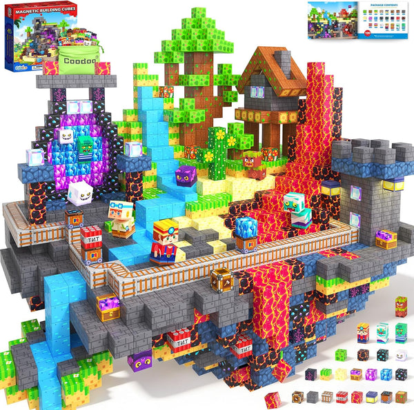 Coodoo 150PCS Magnetic Blocks, Build Mine Magnet World Set, Toddler Outdoor Toys