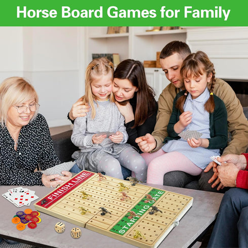 21 inches 11 60 2 1 Pack FUNNYB&G Horse Race Board Game Foldable Large Horse Racing Game for Adults with Metal Horses