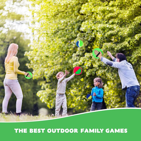 Toss and Catch Ball Game – 8inch Catch Ball Racket for Kids and Adults, Outdoor Toy for Backyard Play