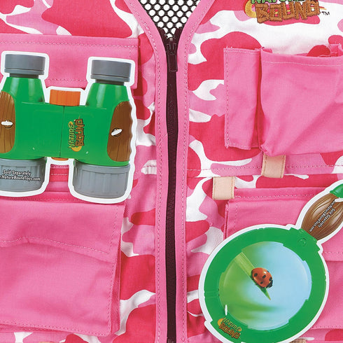 5-8, NB525) Nature Bound Explorer Kids Cargo Vest for Fishing, Troops, Boating, Outdoor Play, or Safari Costume. Pink