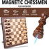 15'' Set Package, Set AMEROUS Magnetic Wooden Chess for Adults Kids - with Folding Board, Gift Pieces Storage Slots