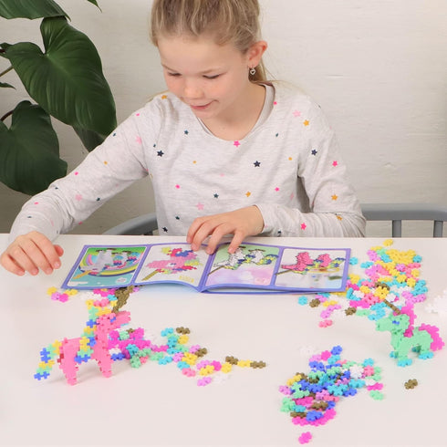 PLUS PLUS - Learn to Build Unicorns - 240 Pieces - Construction Building Stem / Steam Toy, Kids Mini Puzzle Blocks