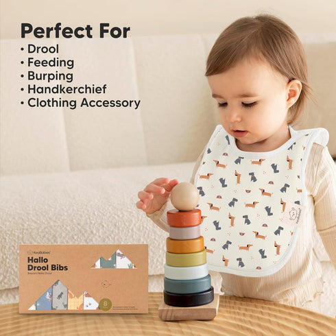 8-Pack KeaBabies Bibs for Baby Girl, Boy - Pullover Large Baby Bibs for Drooling and Teething Infant, Newborn,Soft
