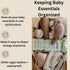 Cream Vegan Leather Diaper Caddy Organizer - Portable Baby Storage