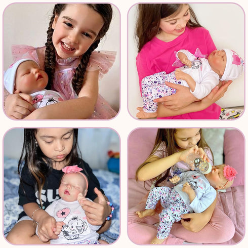 JIZHI Lifelike Reborn Baby Dolls - 17-Inch Soft Body Realistic-Newborn Dolls with Feeding Kit Gift Box