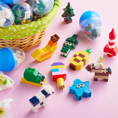 12 JOYIN Pcs Pre-Filled Easter Eggs with Cute Characters Building Blocks for Kids' Gift, Hunt, Basket Stuffers/Fillers