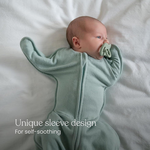 0 3 0.5 HALO Sleepsack SwaddleStretch, Arms Up or Extended Arms, Newborn Baby Swaddle, Months, TOG, Calm Sage