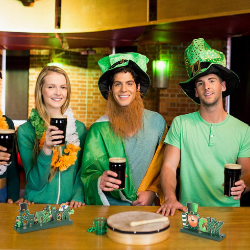 Blulu St. Patrick Table Decorations - Lucky Table Centerpiece, Cute Leprechaun Irish Shamrock Sign for Dinner Party