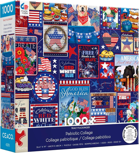 1000 Ceaco - Tracy Flickinger - Patriotic Collage - Piece Jigsaw Puzzle