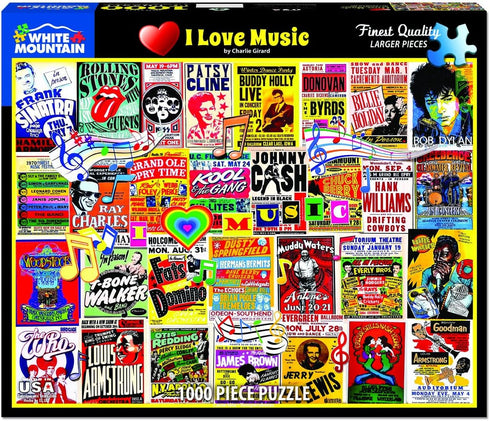 White Mountain Puzzles I Love Music, 1000 Piece Jigsaw Puzzle
