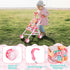 deAO Baby Doll Stroller Crib Bed Nursery Role Play Set, Baby Doll Accessories with Travel Cot and Foldable Stroller