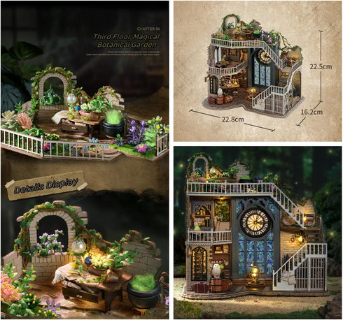 Flever Miniature DIY Dollhouse Kit with Furniture for Romantic Artwork Gift (William's Magic House)