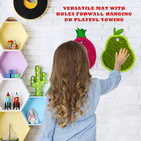 FITLZL 10 Sensory Mats, Fruit Shaped, Assorted Textured Sensory Tiles for Kids and Autistic Children, Sensory Toys