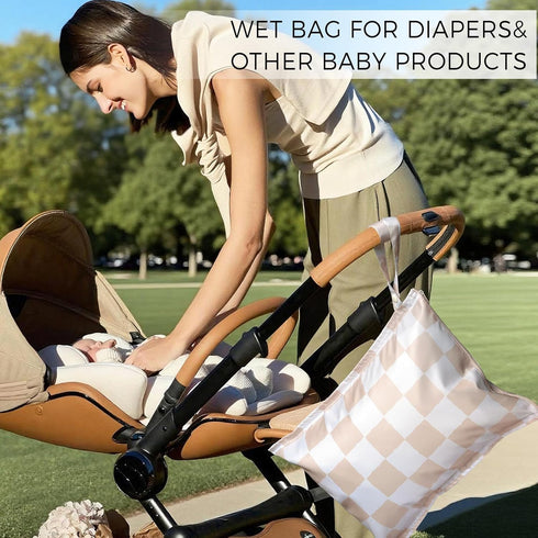 2 Pack RelaxScene Wet Bag for Swimsuit - Waterproof Wet Dry Bag for Clothes - Baby Diaper Bag - Travel Laundry Daycare