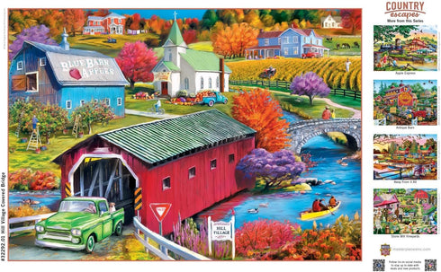 Country Escapes - Hill Village Covered Bridge 500 Piece Puzzle