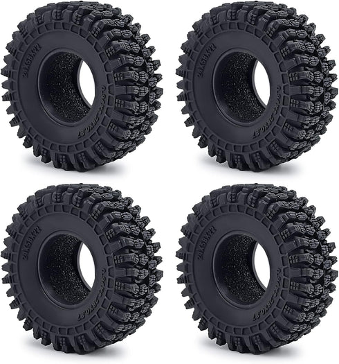 RC 58mm Rubber Crawler Tires with Foam, Pack of 4 for 1/18 TRX4M Upgrade Parts, Style B